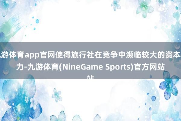 九游体育app官网使得旅行社在竞争中濒临较大的资本压力-九游体育(NineGame Sports)官方网站