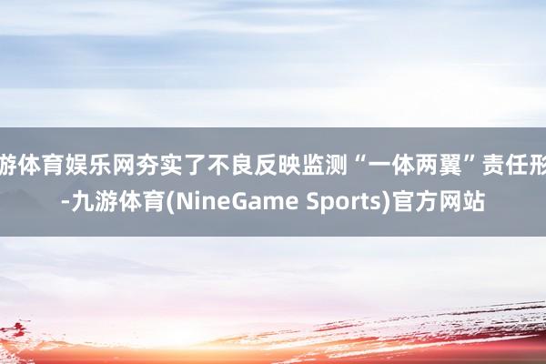 九游体育娱乐网夯实了不良反映监测“一体两翼”责任形态-九游体育(NineGame Sports)官方网站