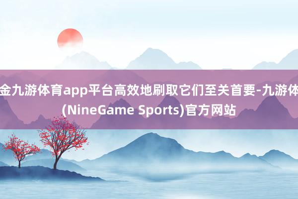 现金九游体育app平台高效地刷取它们至关首要-九游体育(NineGame Sports)官方网站