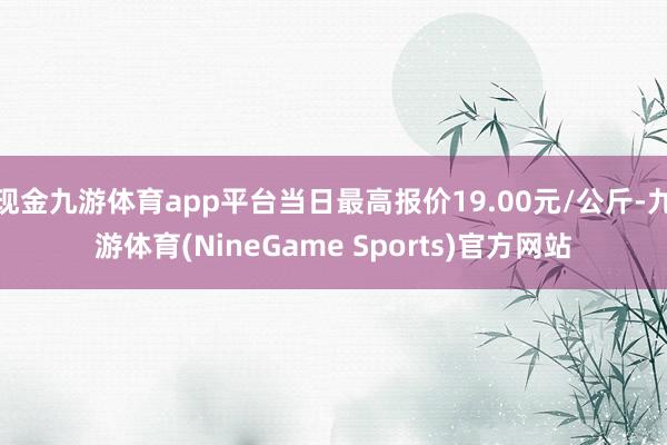 现金九游体育app平台当日最高报价19.00元/公斤-九游体育(NineGame Sports)官方网站