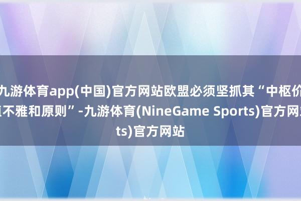 九游体育app(中国)官方网站欧盟必须坚抓其“中枢价值不雅和原则”-九游体育(NineGame Sports)官方网站
