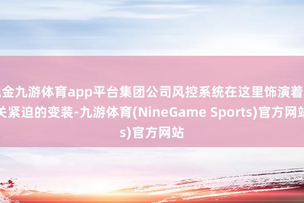 现金九游体育app平台集团公司风控系统在这里饰演着至关紧迫的变装-九游体育(NineGame Sports)官方网站