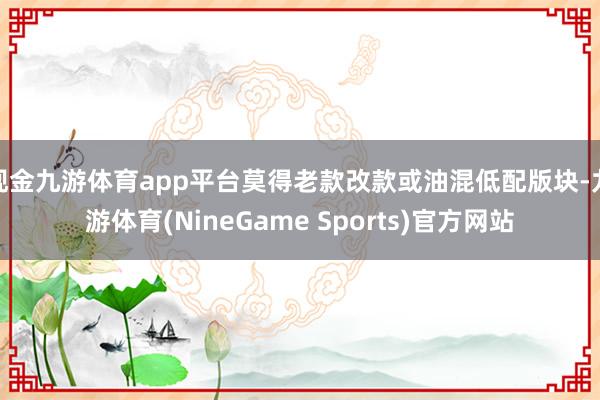 现金九游体育app平台莫得老款改款或油混低配版块-九游体育(NineGame Sports)官方网站